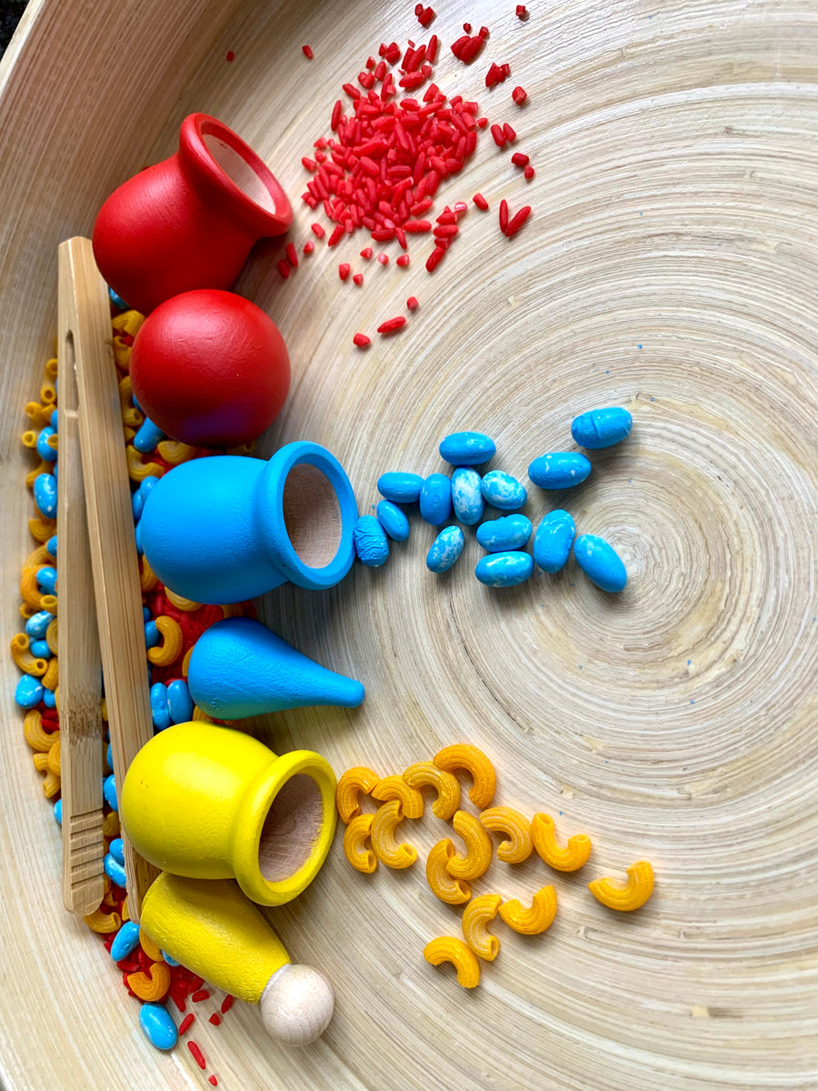 Primary Colours Sensory Box Peg Play Designs