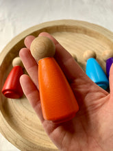 Load image into Gallery viewer, Rainbow 9cm Peg Dolls Triangle