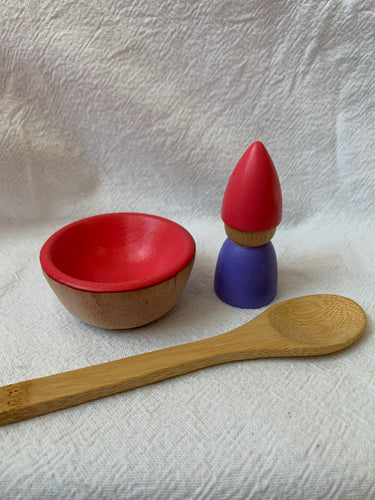 #43 Seconds Bowl, Peg Doll & Spoon