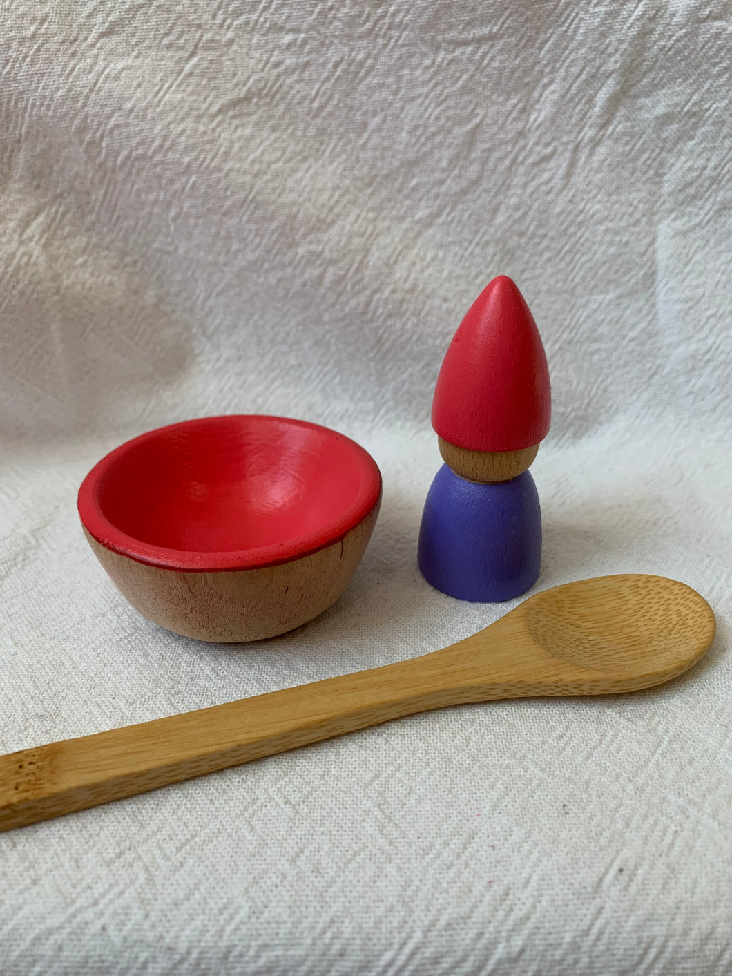 #43 Seconds Bowl, Peg Doll & Spoon
