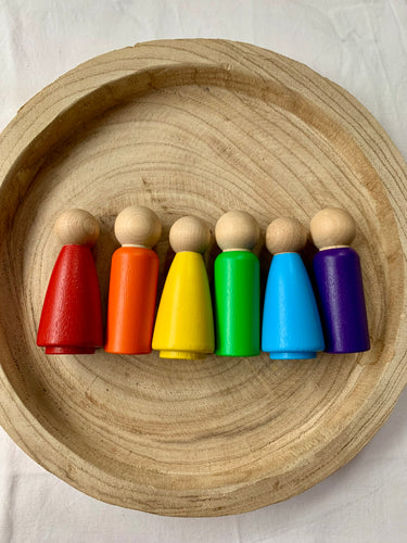 Rainbow 9cm Peg Dolls Mixed