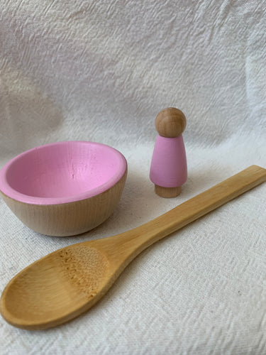 #44 Seconds Bowl, Peg Doll & Spoon