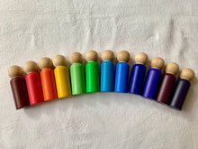 Load image into Gallery viewer, Dark Rainbow Peg Dolls 9cm