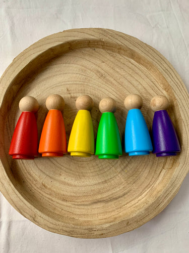 Rainbow 9cm Peg Dolls Triangle