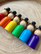 Load image into Gallery viewer, Top Hat Peg Dolls SECONDS Rainbow