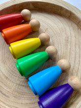 Load image into Gallery viewer, Rainbow 9cm Peg Dolls Triangle