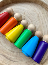 Load image into Gallery viewer, Rainbow 9cm Peg Dolls Mixed