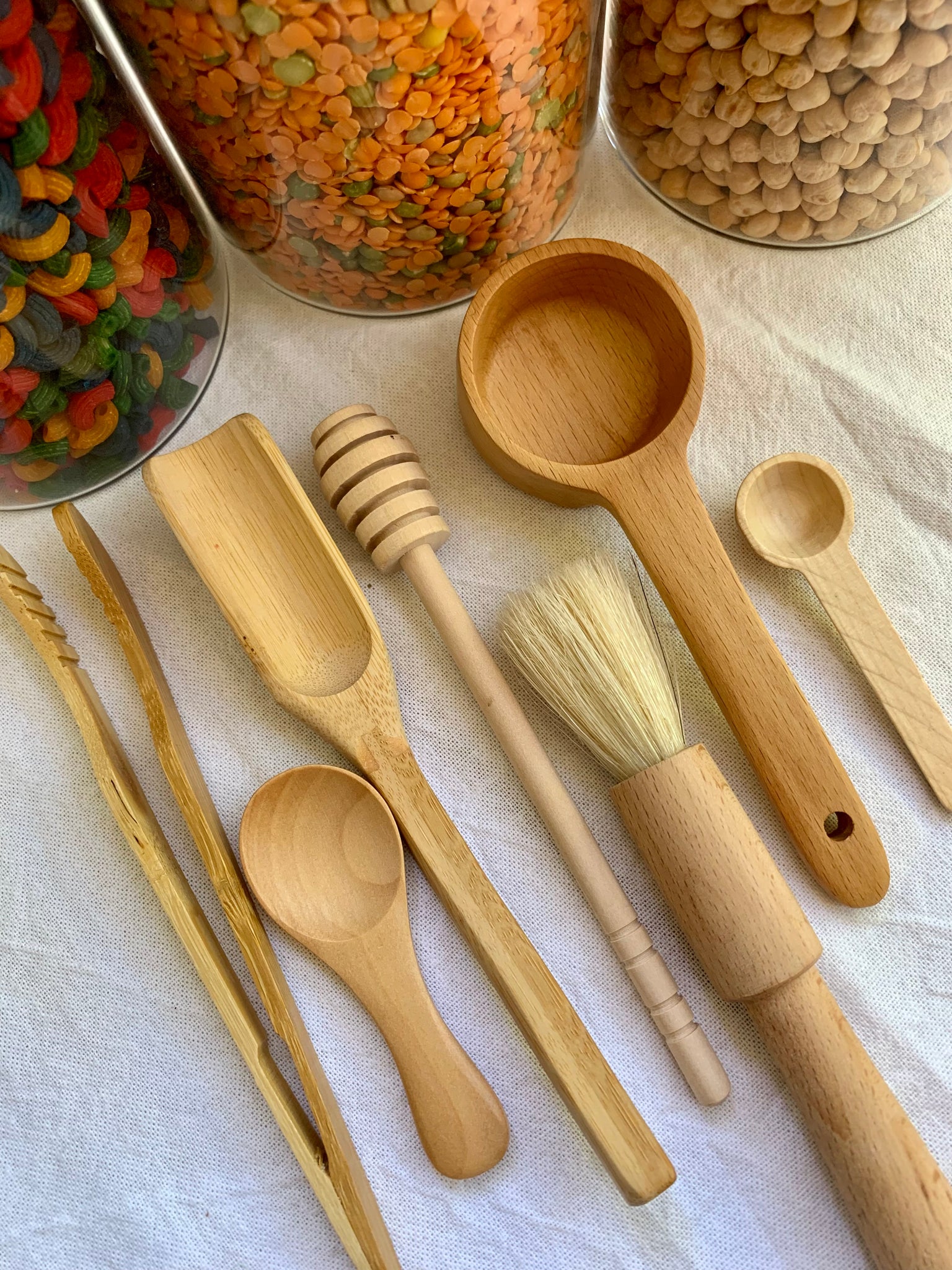 Wooden Kitchen Cooking Utensils, 7 Pcs Wooden Spoons and Spatula